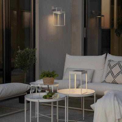 Palos Solar Courtyard Lantern White - NEST & FLOWERS