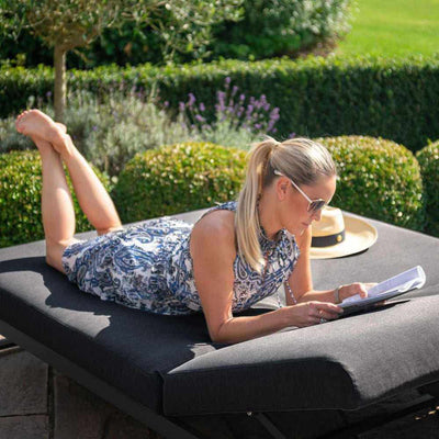 Penwith Aluminium Double Sunlounger Charcoal - NEST & FLOWERS