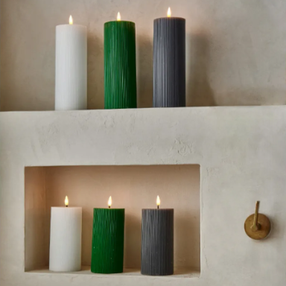 x6 Ribbed Pillar Candle Pack