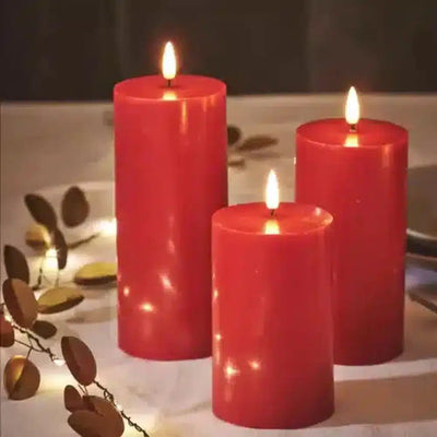 Red LED Candles, Wreath & Golden Bells Pack - NEST & FLOWERS