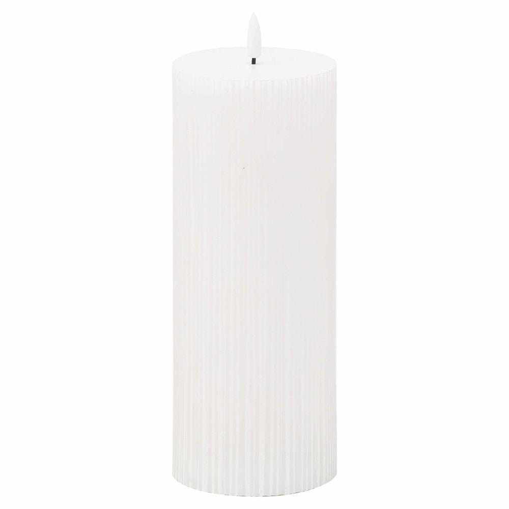 Ribbed LED Candle 4" White - NEST & FLOWERS