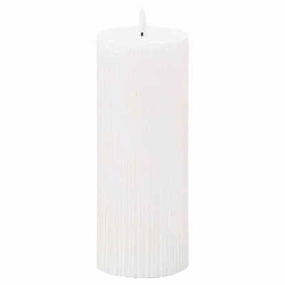 Ribbed LED Candle 4" White - NEST & FLOWERS