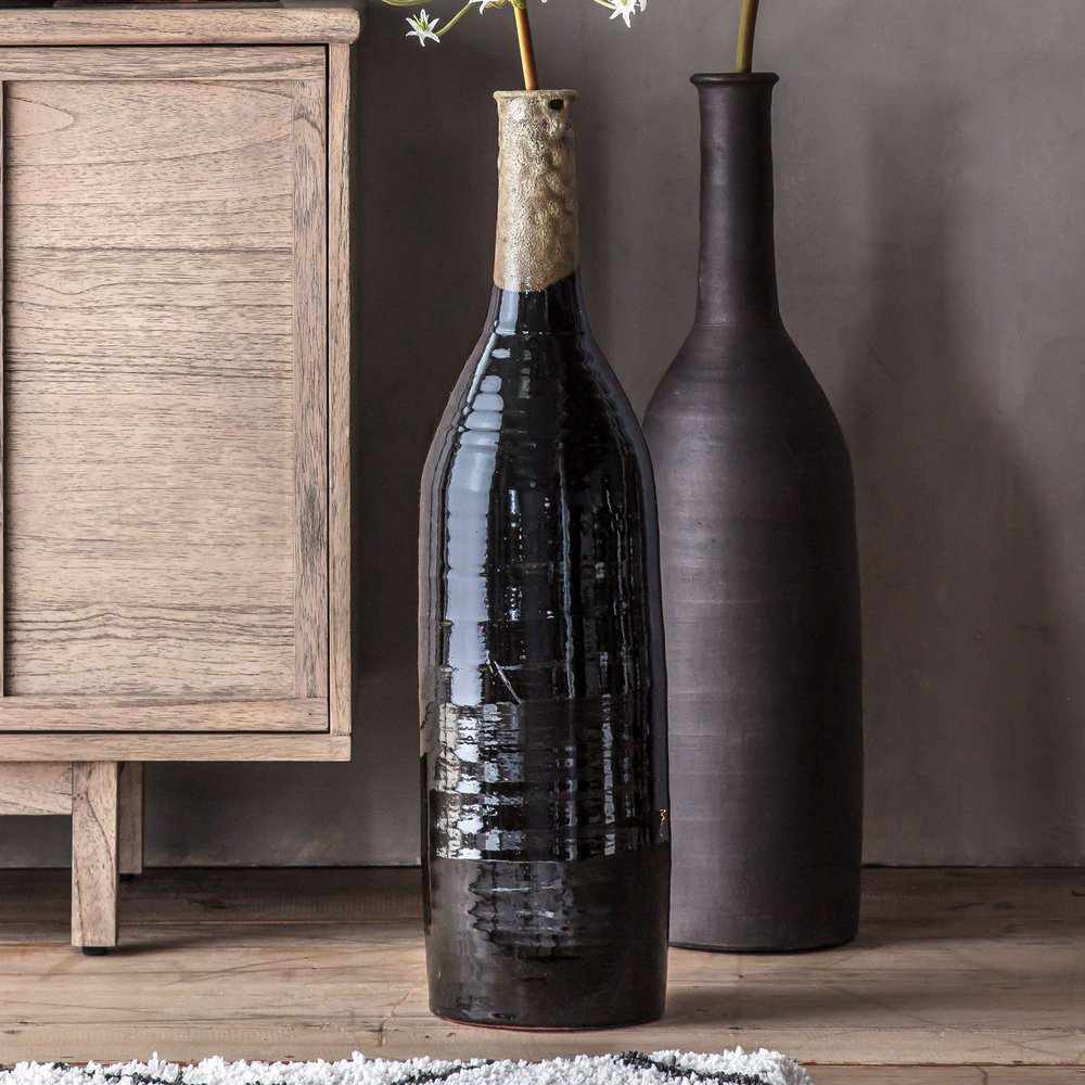 VASES/ PLANTERS - Robello Bottle Vase Lava Black