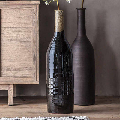 VASES/ PLANTERS - Robello Bottle Vase Lava Black