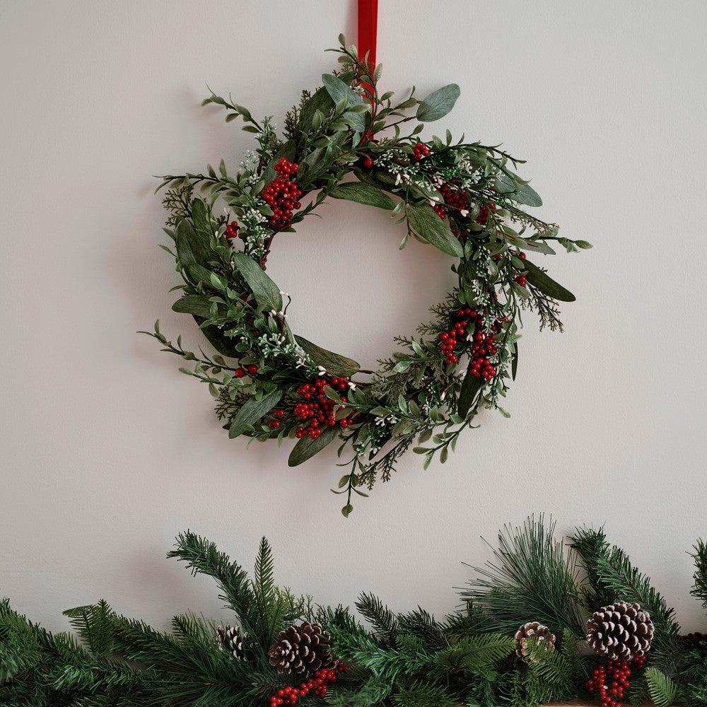 Foliage and Berries Christmas Wreath