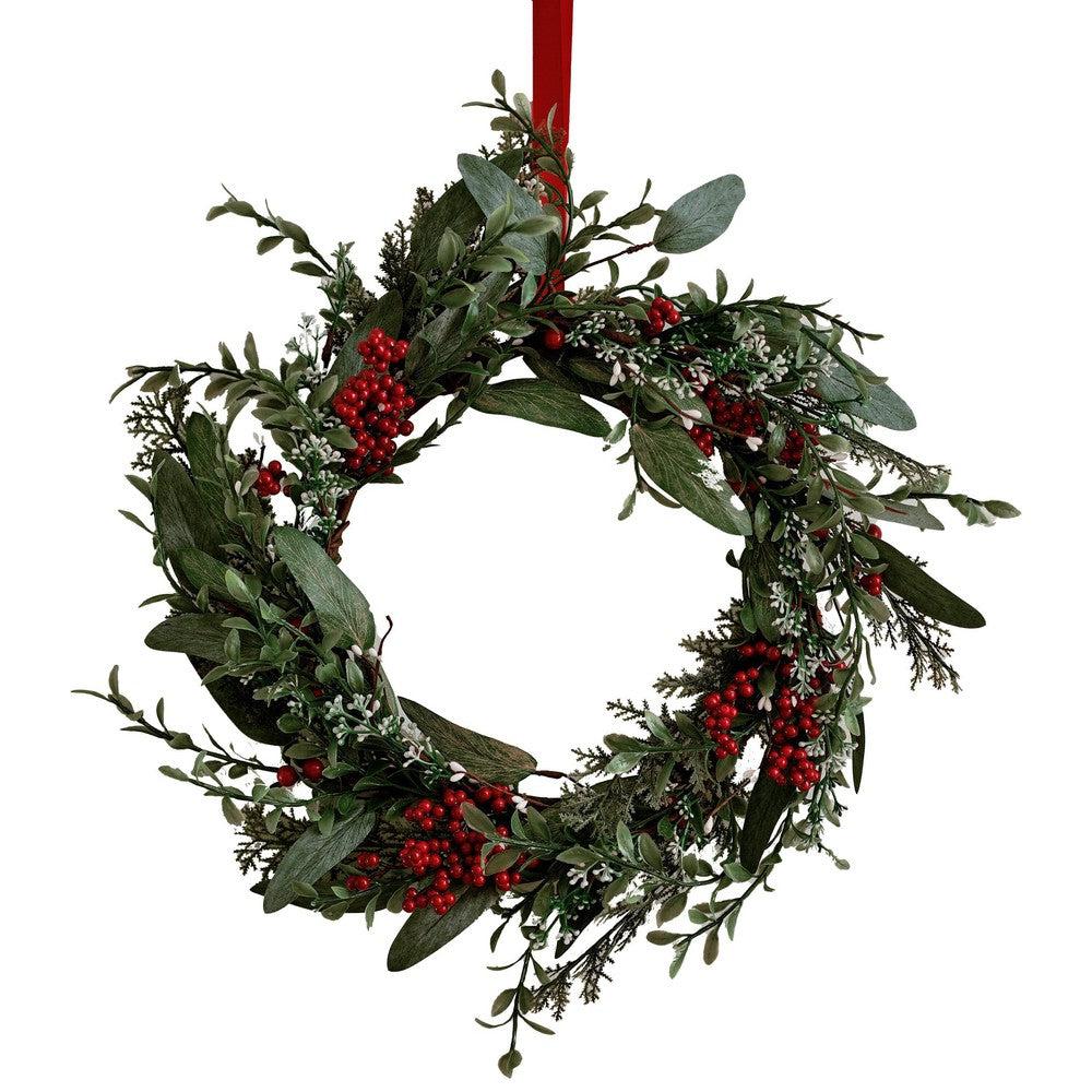 Foliage and Berries Christmas Wreath