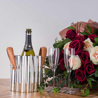 Single Fluted Champagne Cooler Silver - NEST & FLOWERS