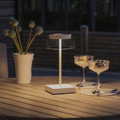 Tourmaline Re-chargeable Table Lamp White