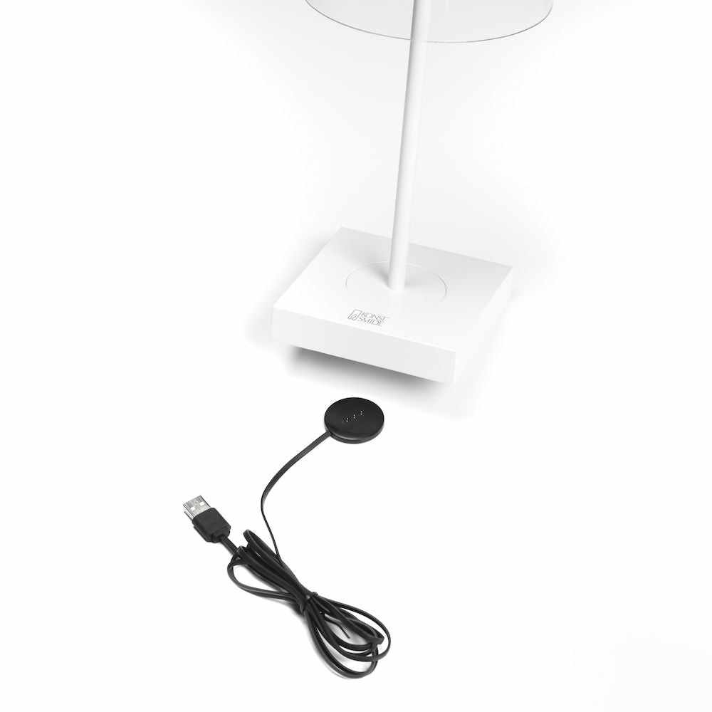 Tourmaline Re-chargeable Table Lamp White