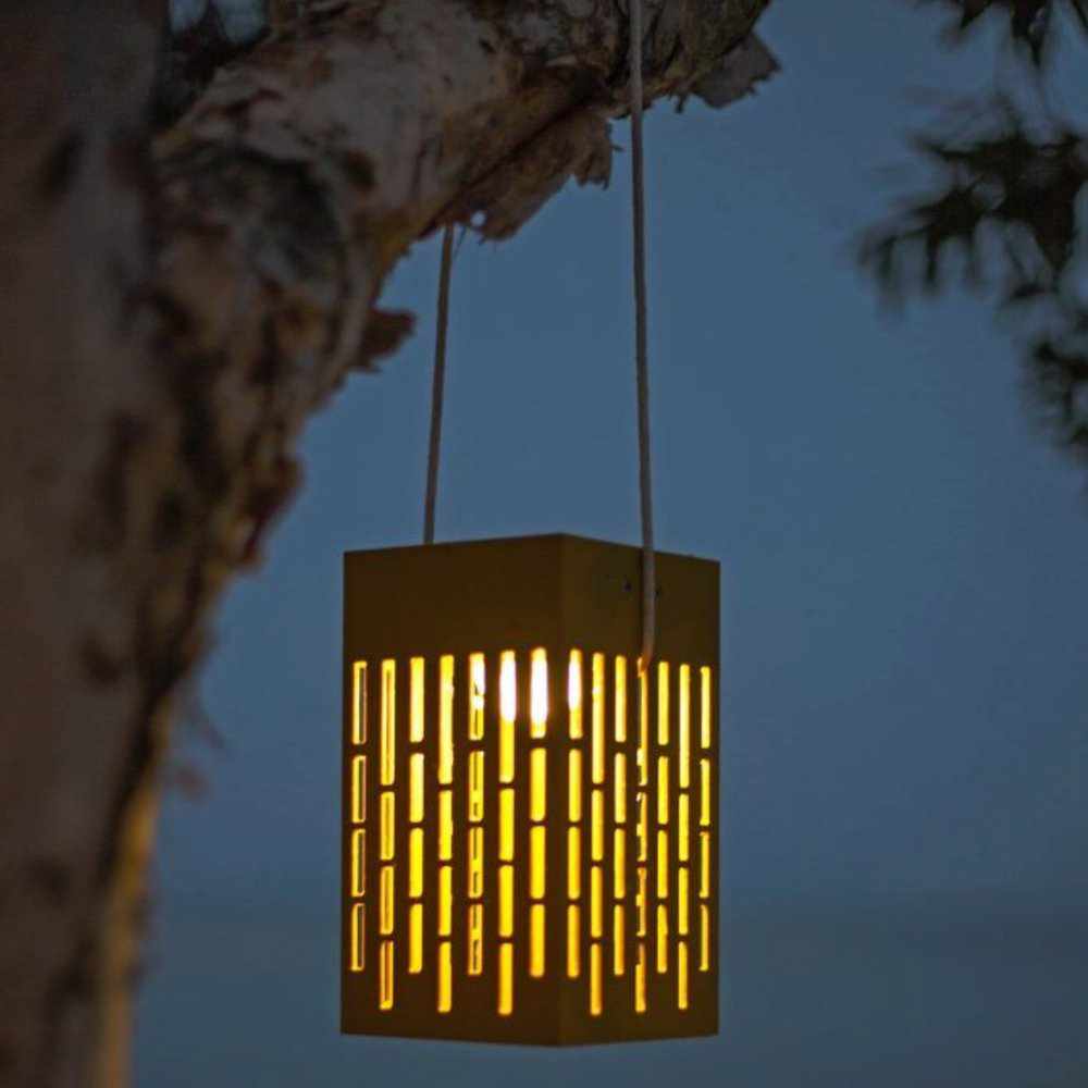 Tower Square Solar Lamp Taupe