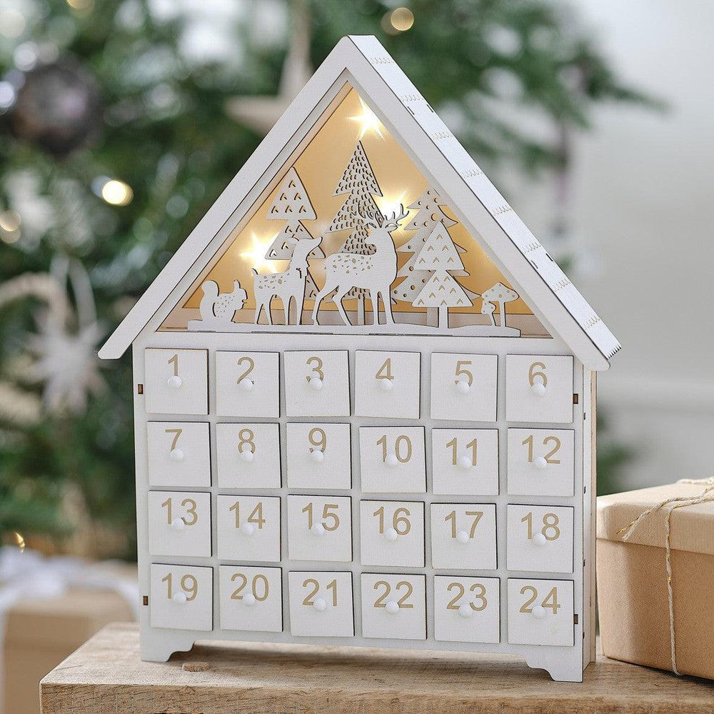 Wooden Light Up Christmas Advent Calendar