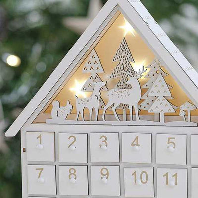 Wooden Light Up Christmas Advent Calendar