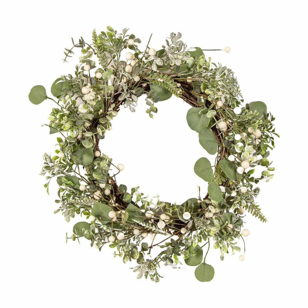 White Berry with Mixed Leaves Wreath - NEST & FLOWERS