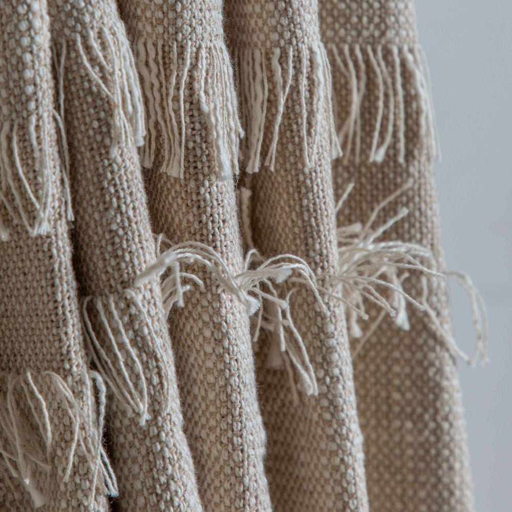 Woven Fringed Throw Natural - NEST & FLOWERS