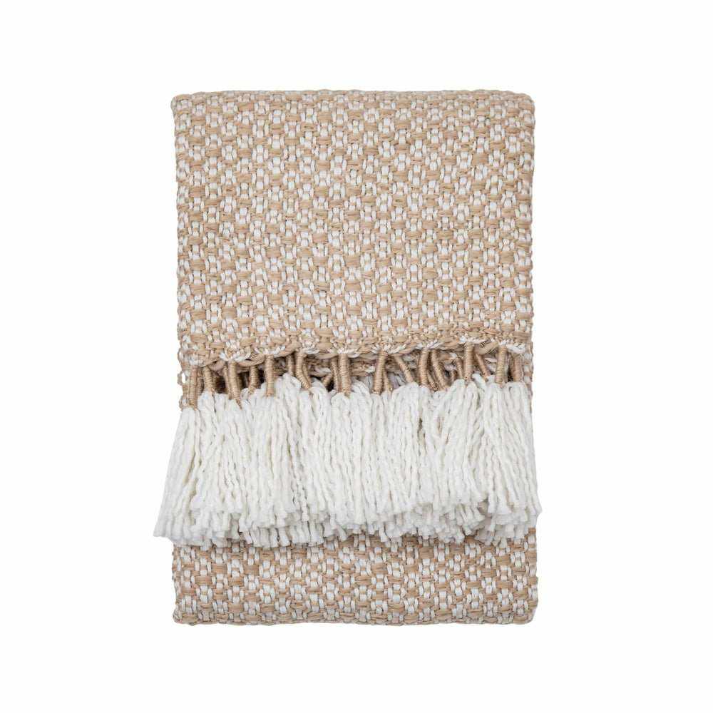 Woven Wrapped Tassel Throw Natural - NEST & FLOWERS
