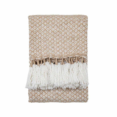 Woven Wrapped Tassel Throw Natural - NEST & FLOWERS