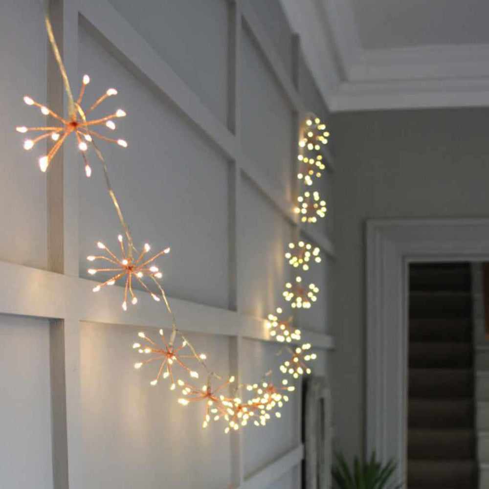 x12 Indoor Starburst Garland Lights Copper - NEST & FLOWERS