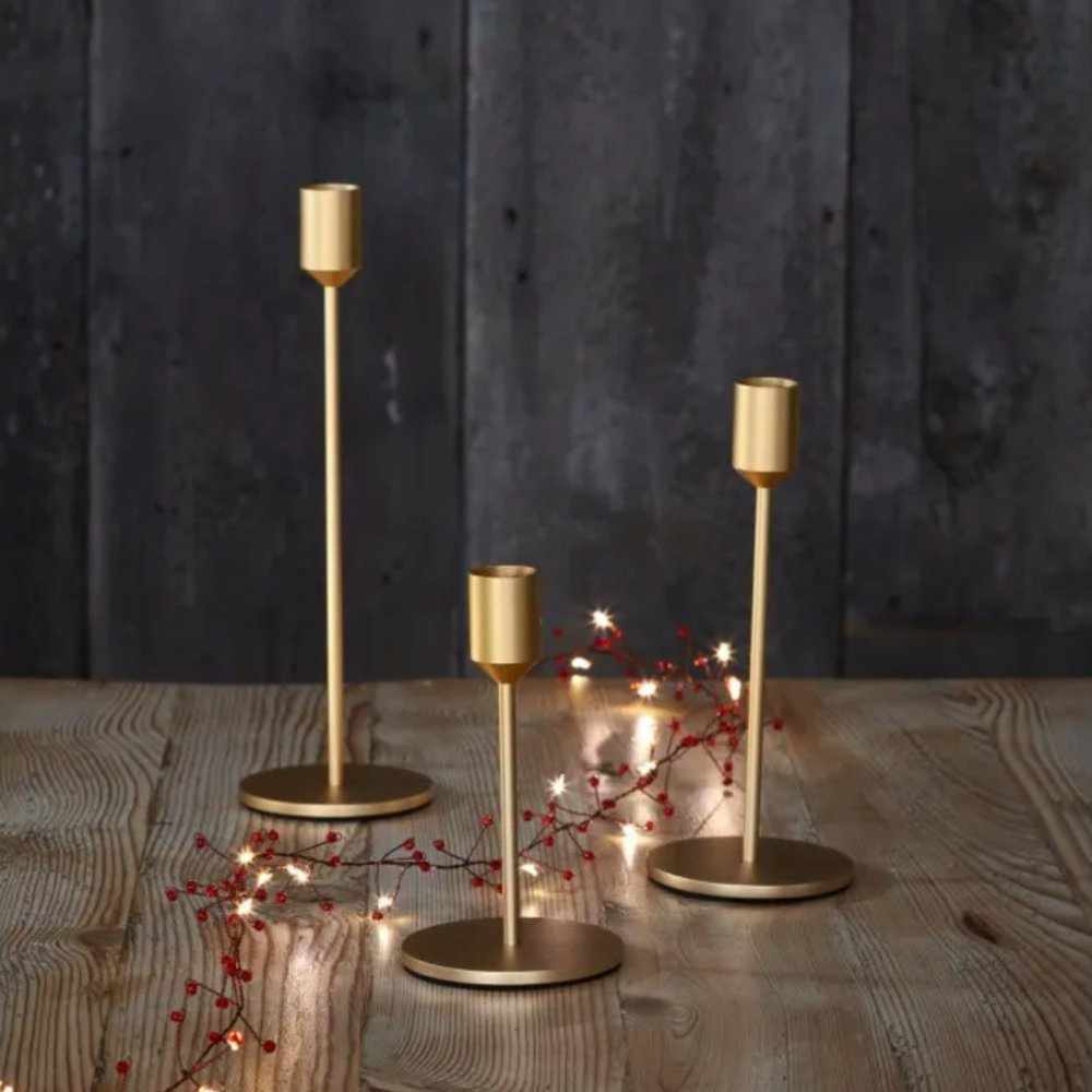 x3 Candle Stands Gold Matte - NEST & FLOWERS