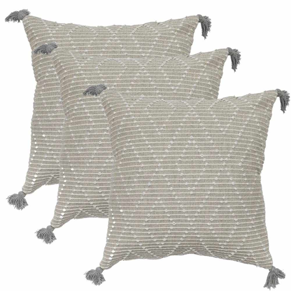 x3 Diamond Woven Pillows Grey - NEST & FLOWERS