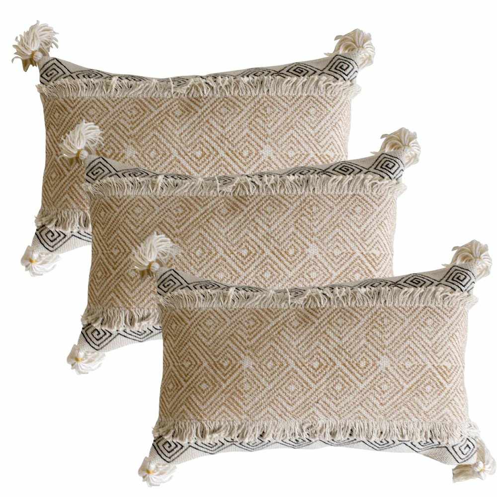 x3 Hansa Woven Pillows Ochre - NEST & FLOWERS