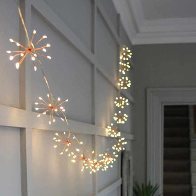 x3 Indoor Starburst Garland Lights Copper - NEST & FLOWERS
