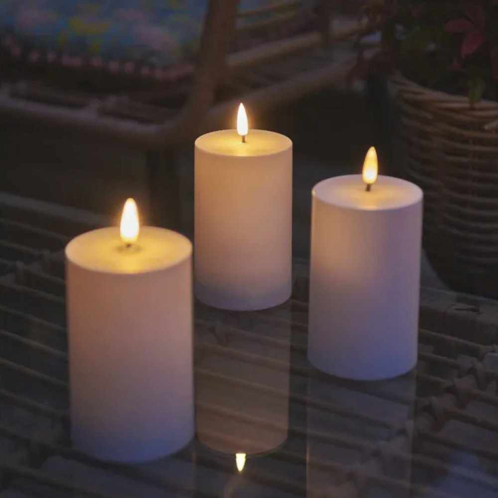 X2 Outdoor Pillar Candles White