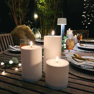 X3 Outdoor Waterproof Candles White