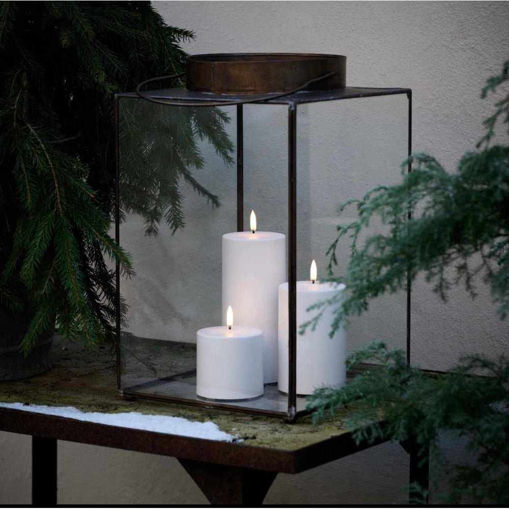 X3 Waterproof Pillar Candles White