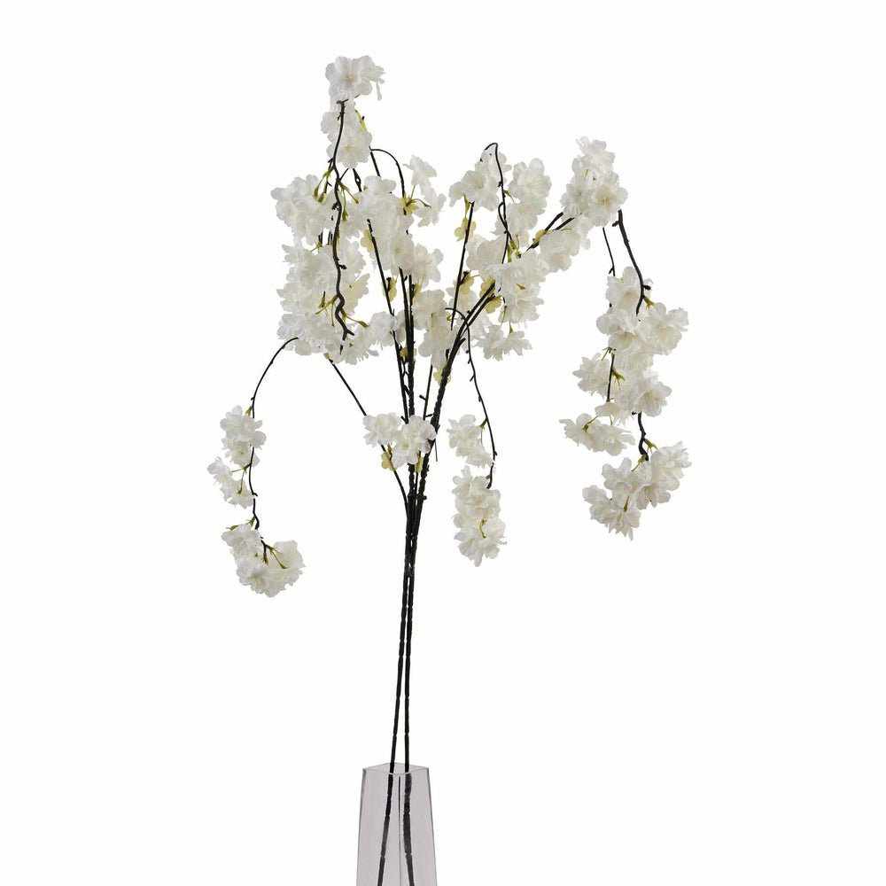 PLANTS - X6 Large White Cherry Blossom Stem
