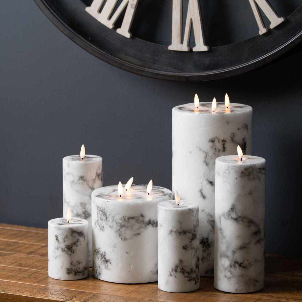 x6 LED Candles Marble - NEST & FLOWERS