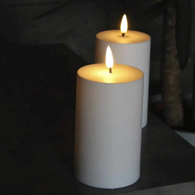 x6 Outdoor Pillar Candles White - NEST & FLOWERS